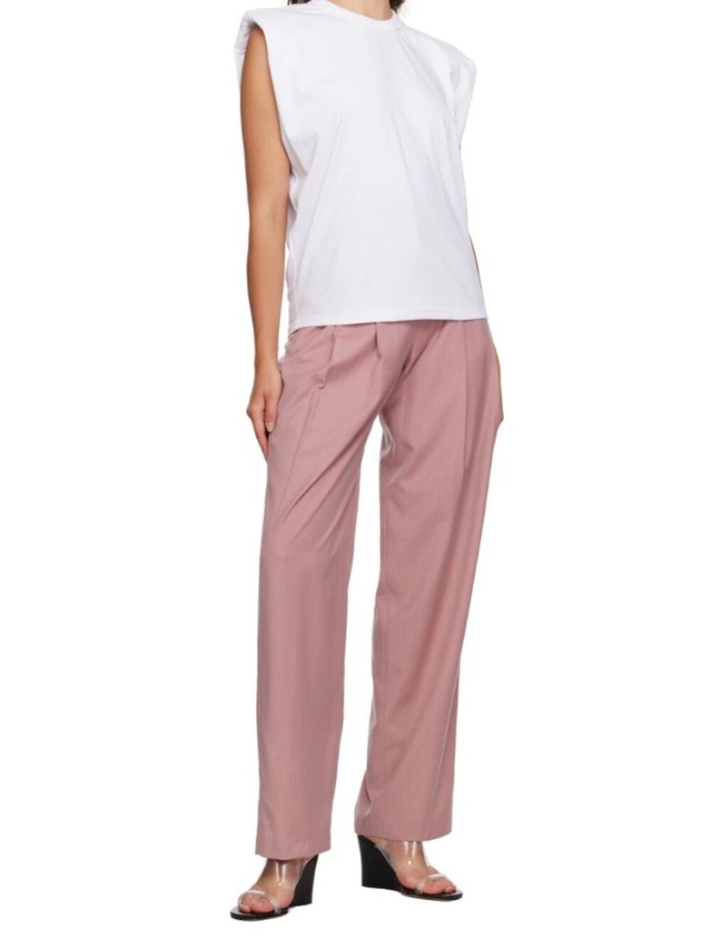 The Frankie Shop Pink Gelso Trousers